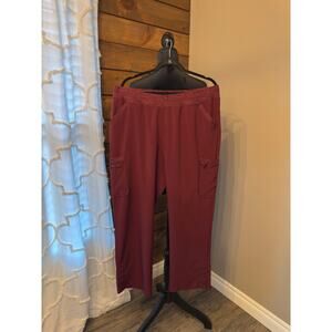 Burgundy Scrub Pants – XL – Snap-Leg, Pull-On Waist – Excellent Condition